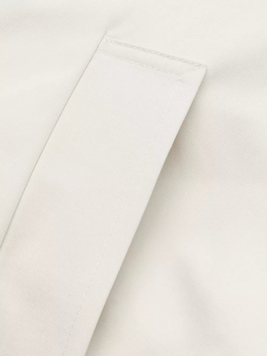 Contrast Trim Zip Up Jacket in White, view 12