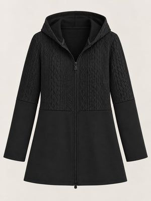 Gray relaxed zip hoodie with hooded
