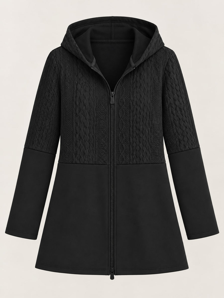 Gray relaxed zip hoodie with hooded