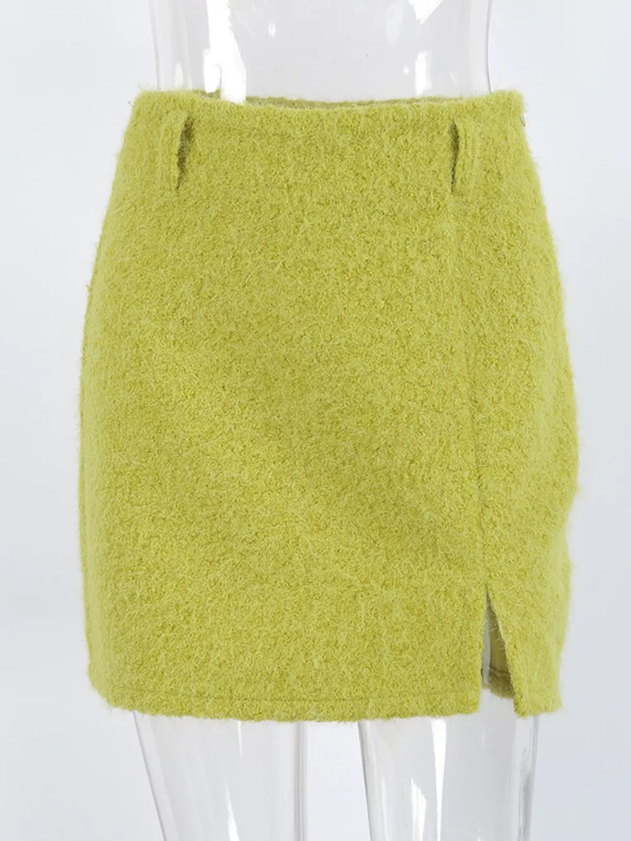 lime green mini skirt