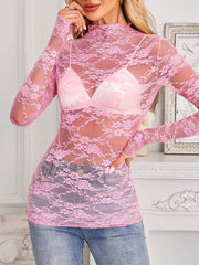blouse featuring floral in Pink with 95% polyester, 5% elastane Care instructions: Machine wash cold texture