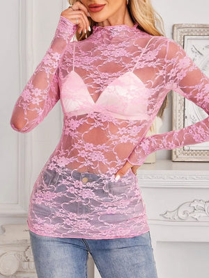 blouse featuring floral in Pink with 95% polyester, 5% elastane Care instructions: Machine wash cold texture