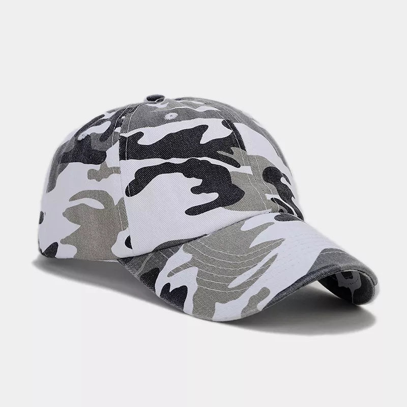 cap in Yellow with camo and curved brim