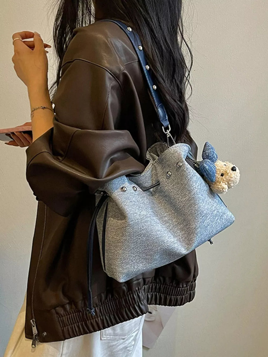 Bucket Crossbody Bag in Off-white