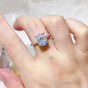 1 Carat Oval Moissanite Solitaire Sterling Silver Ring option 4