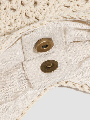 tote featuring crochet in cream with Polyester Imported Size &amp texture