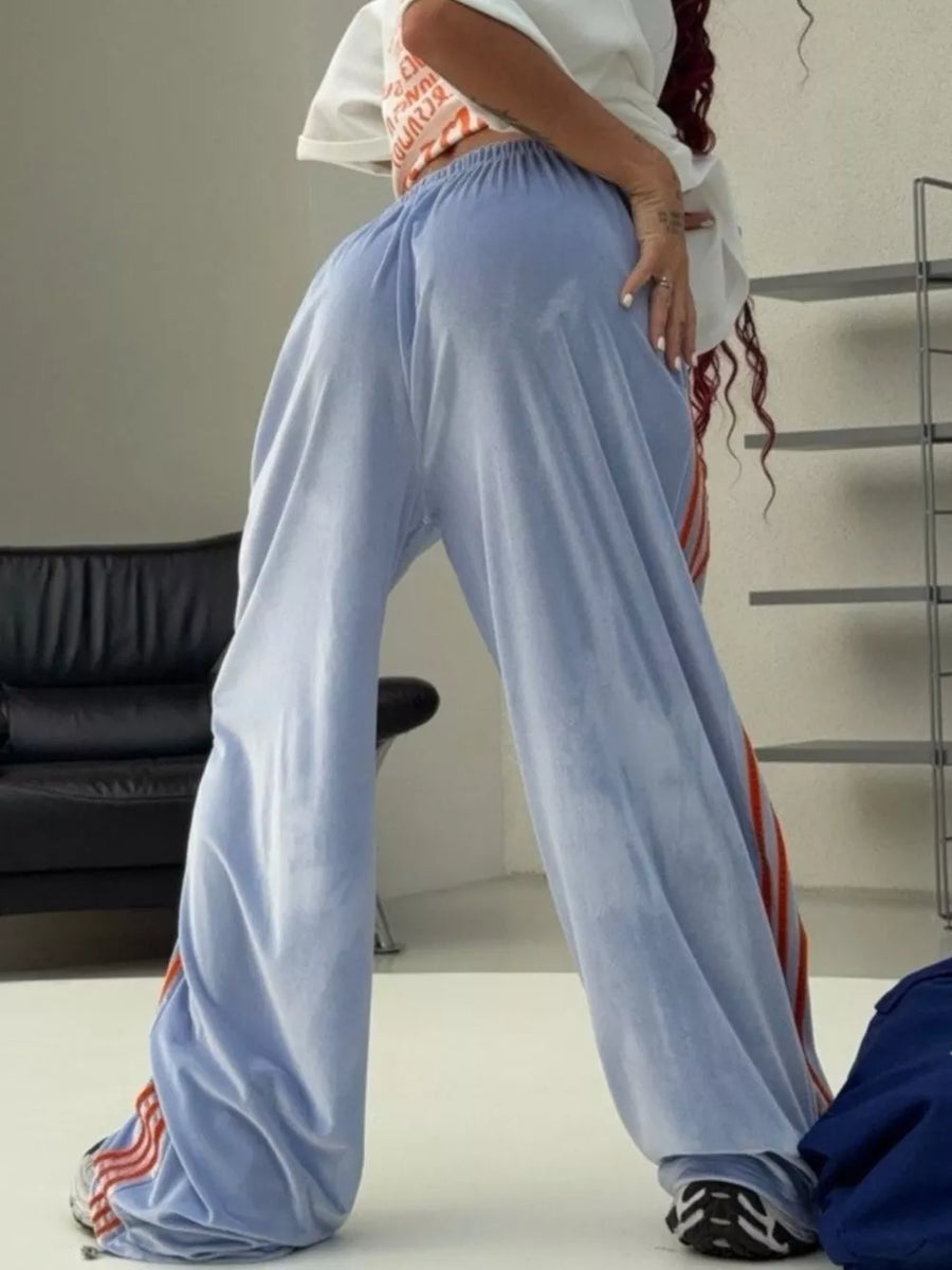 Velvet Wide-leg Pants in Green, view 22