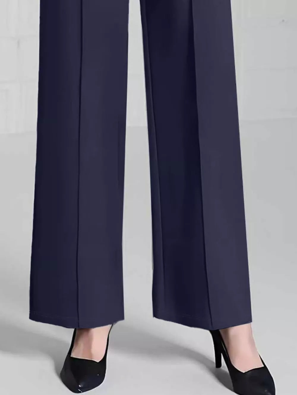 Black flared wide-leg pants with N/A