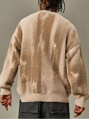 Apricot pullover sweater with hip-length and pullover