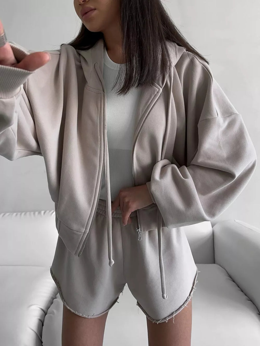 Grey with Zip-up Mini Jacket