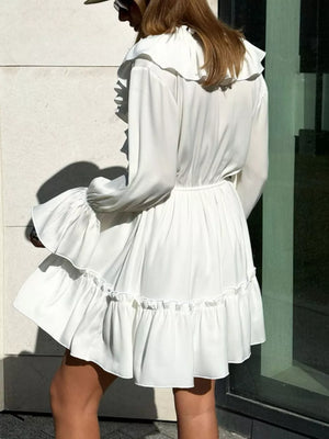 100% polyester Care instructions: Machine wash cold mini dress in Pink with A-line silhouette
