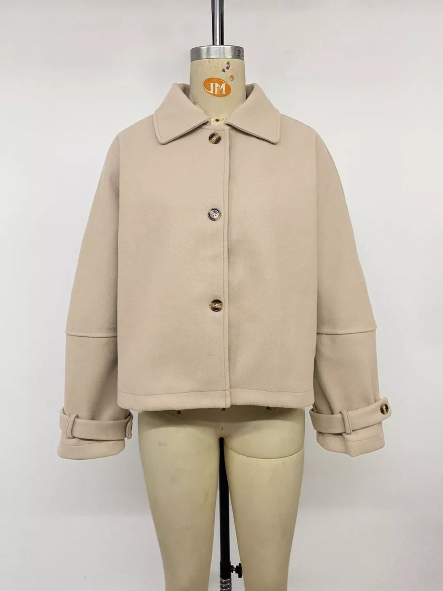 modern jacket in Khaki with collared