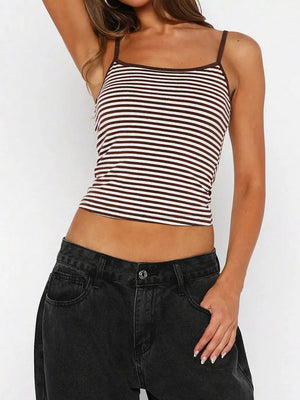 Striped Scoop Neck Cami, view 17