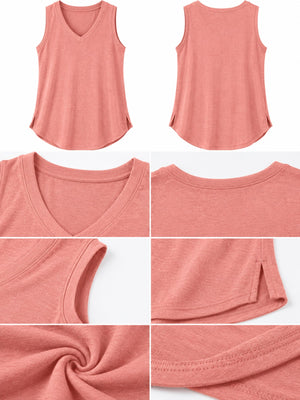 Magenta tank top with stretch and sleeveless