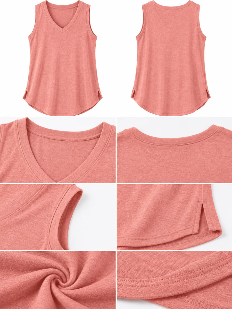 Magenta tank top with stretch and sleeveless