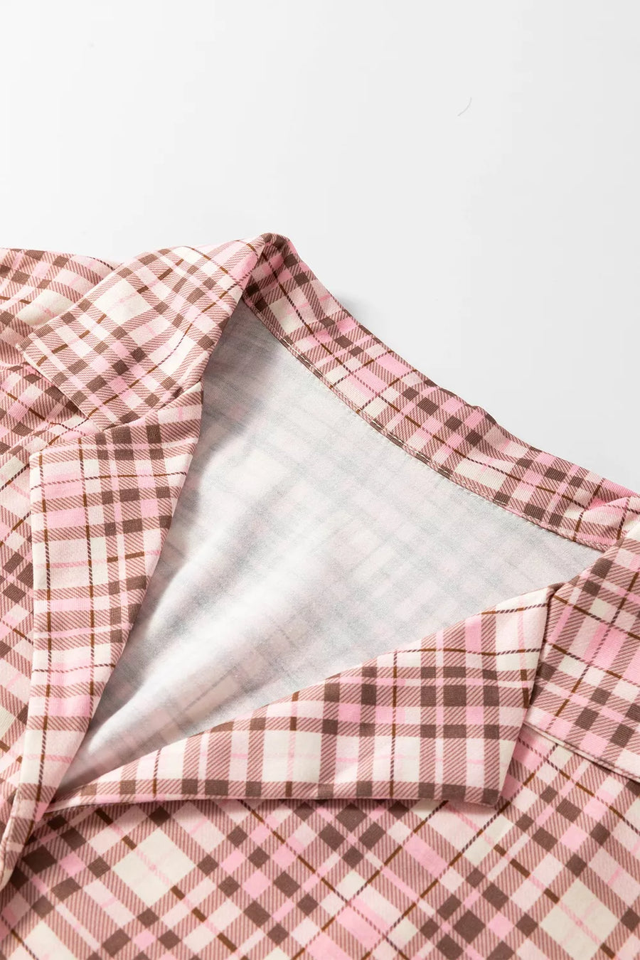 classic pajama set in brown with collared