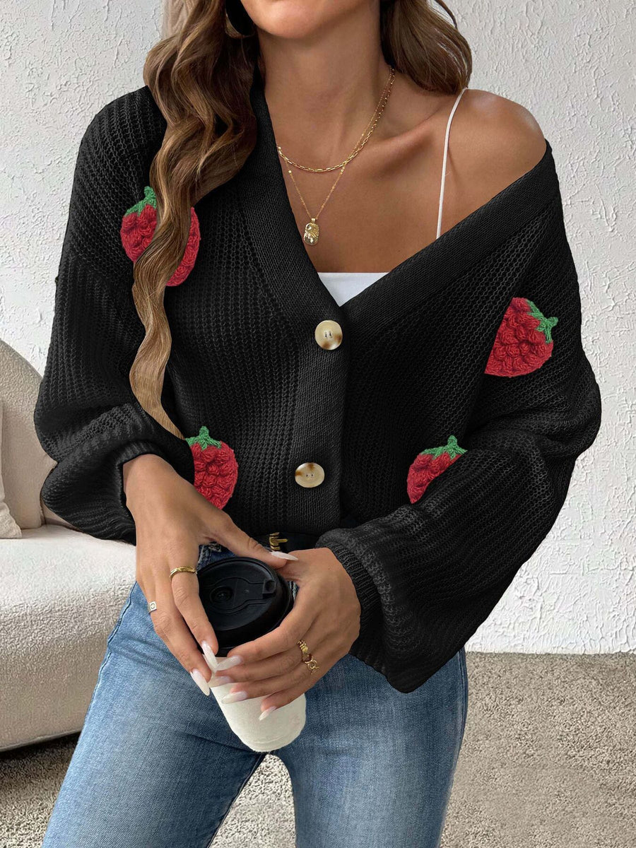 ivory cardigan with buttoned and long sleeve