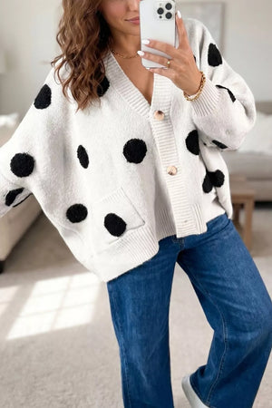 Polka Dot Button Up Cardigan option 9