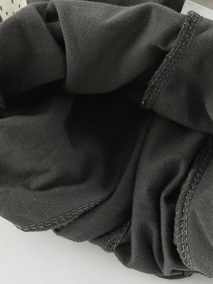 Dark grey t-shirt with visible stitching