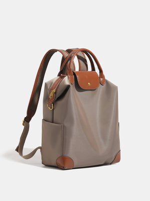 Nylon Imported Size &amp backpack in Camel with structured silhouette