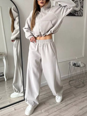 Light Blue relaxed lounge set with hooded