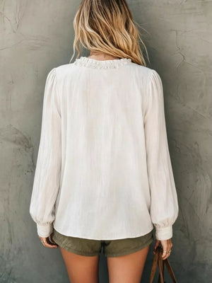 bohemian blouse in mustard with v-neck