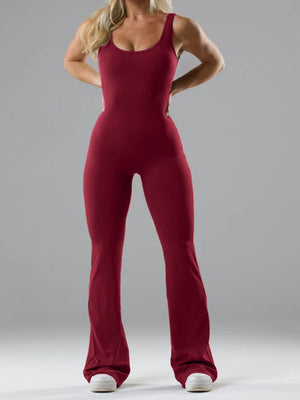 jumpsuit in Gray with scoop neck and sleeveless