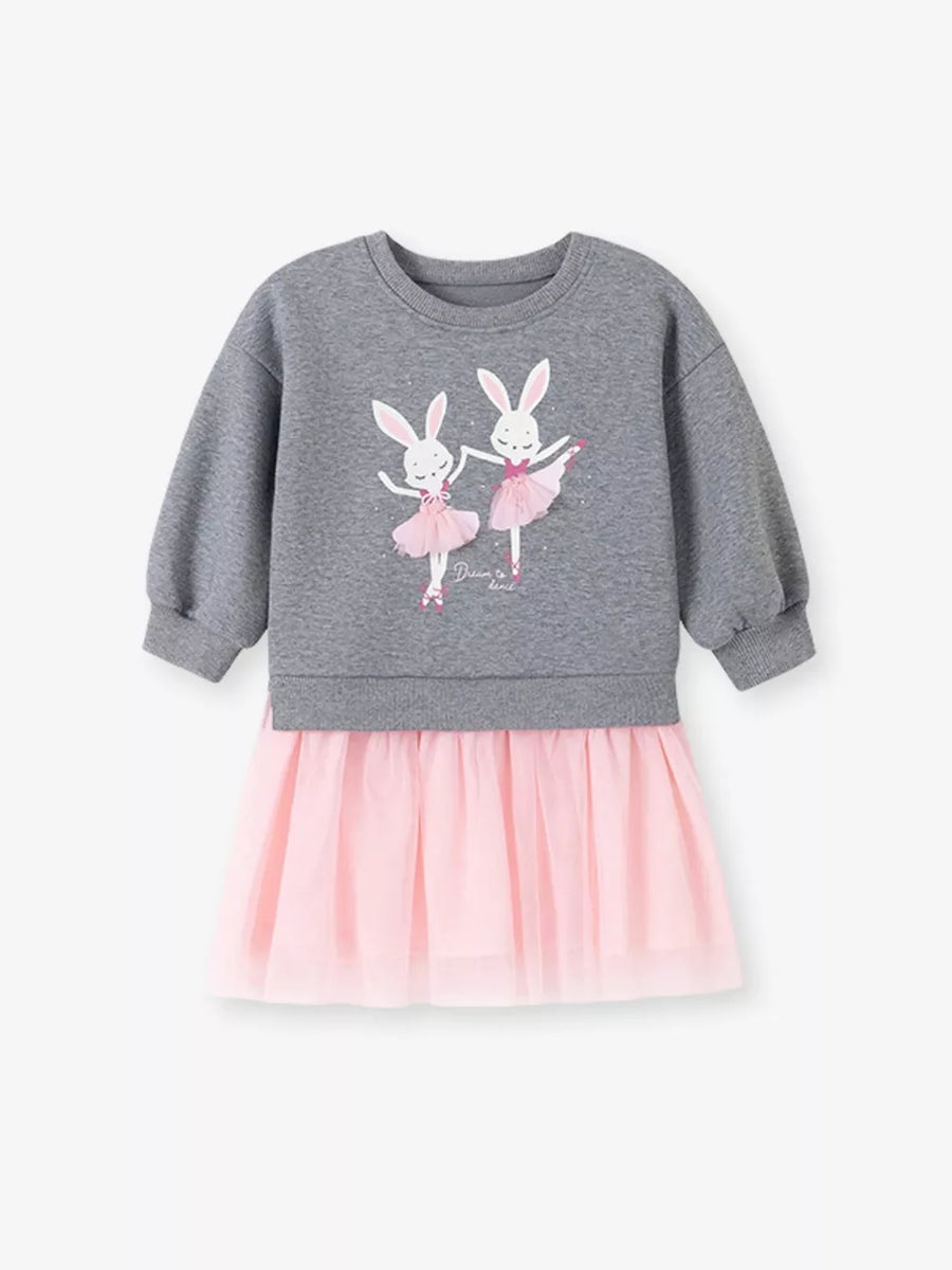 light pink dress featuring mesh and graphic-print