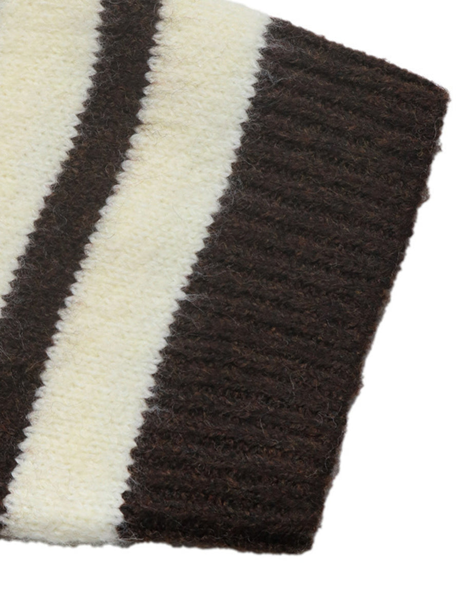 ivory relaxed cardigan with crew neck