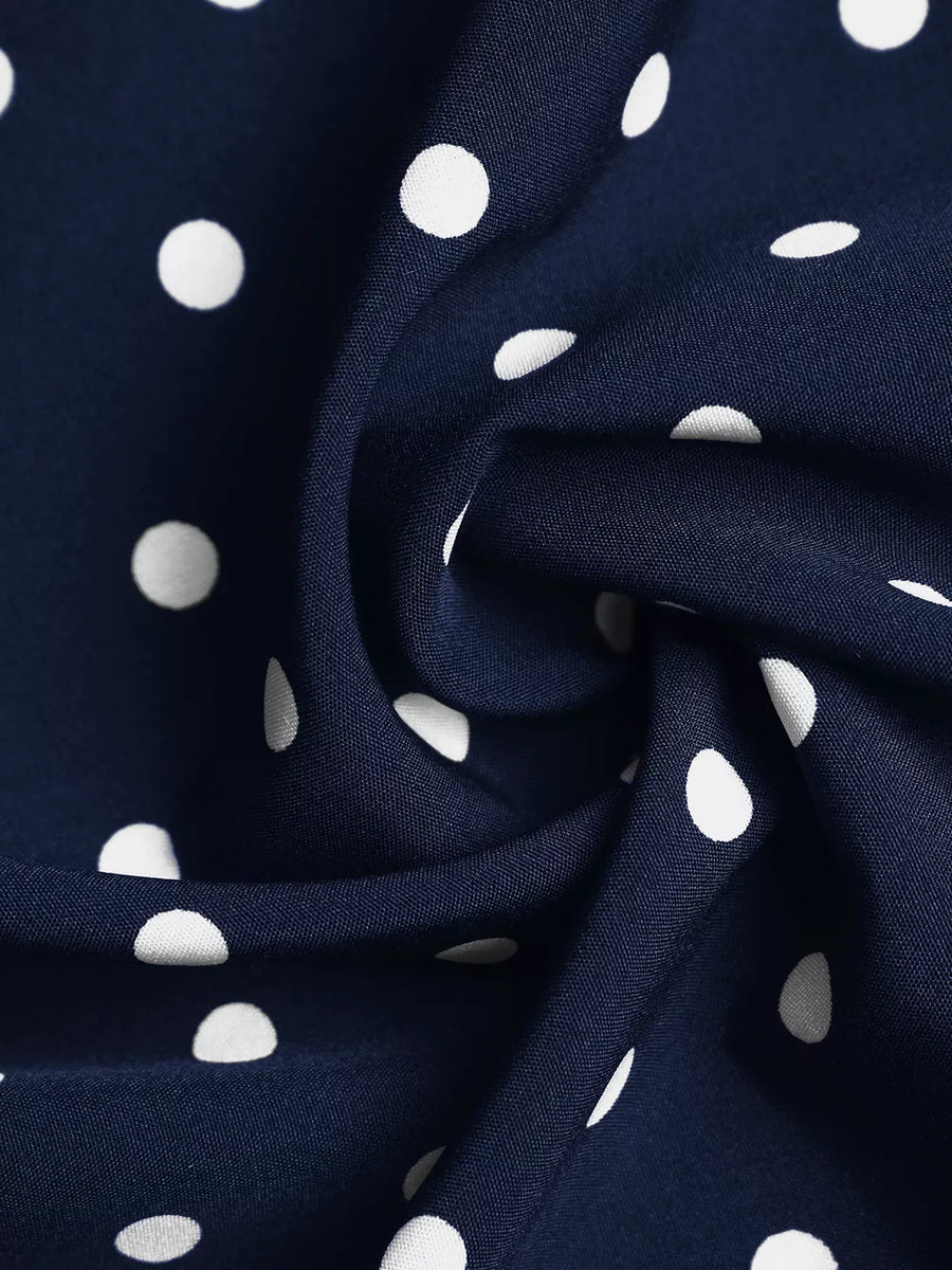White Chic Polka Dot A-line Maxi Dress