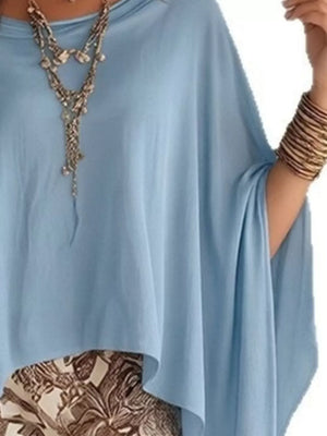 bohemian blouse in Khaki with round neck