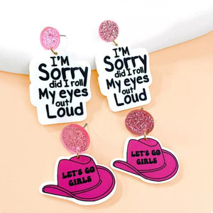 white earrings featuring dangle and graphic print
