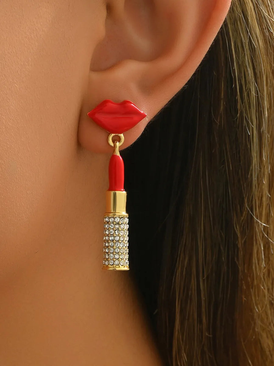 18K Gold-Plated, Resin, Stainless Steel, Rhinestone Care instructions: Avoid wea earrings in gold with straight silhouette