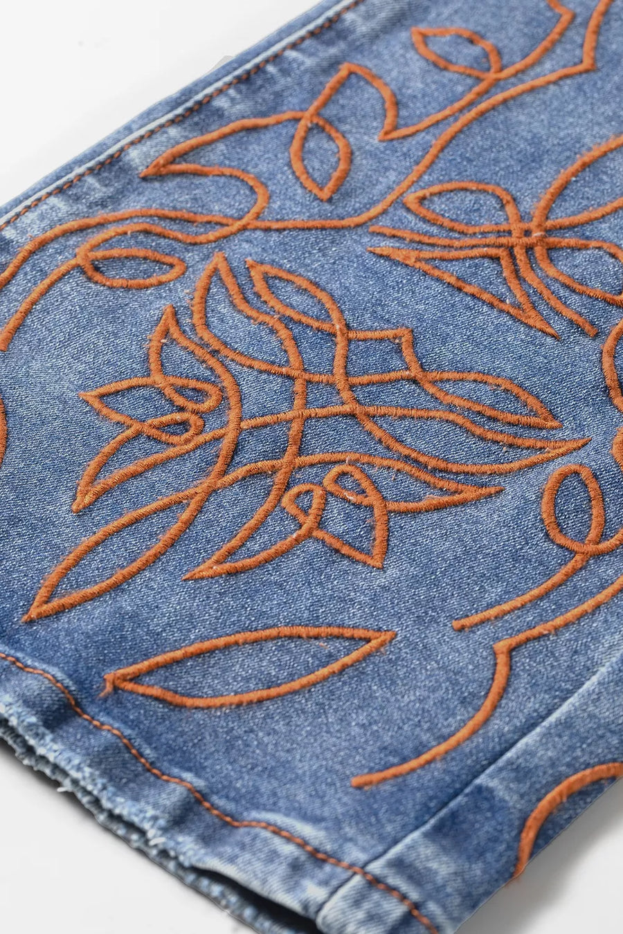 Embroidered Flare Leg Jeans option 12