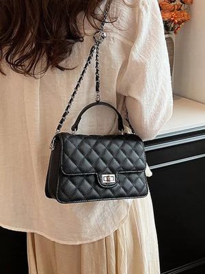 Quilted Chain Strap Crossbody Bag option 10