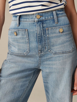 jeans in indigo with pocketed and full-length