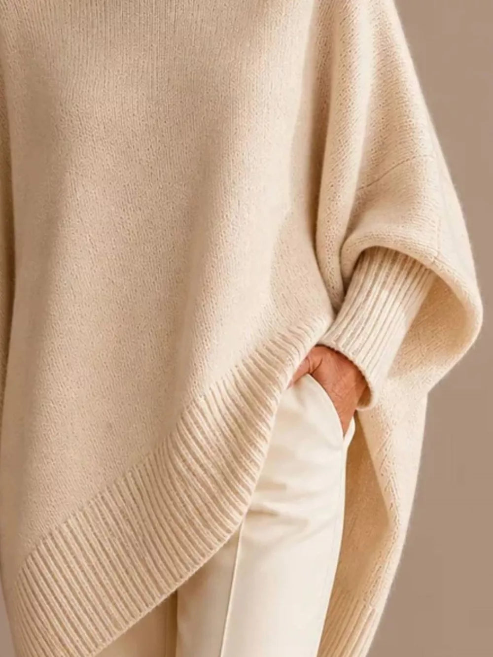 100% polyester Care instructions: Machine wash cold pullover sweater in Dark Green with oversized silhouette