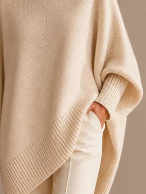 100% polyester Care instructions: Machine wash cold pullover sweater in Dark Green with oversized silhouette