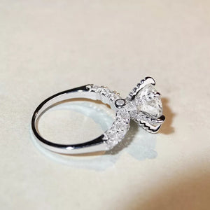 3 Carat 925 Sterling Silver Moissanite Geometric Ring in Silver