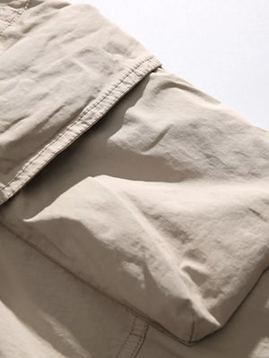 Men's Full Size Multiple Pockets Sweatpants Set in Apricot
