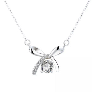 necklace in clear with zircon embellishment and 15.7 inch chain with 2 inch extension