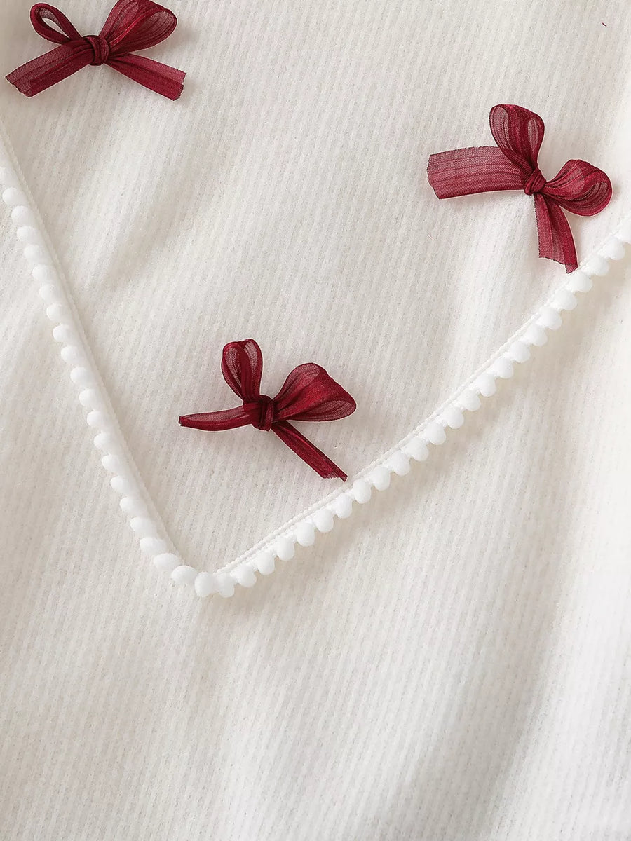 White with Crew-neck Mini Skirt