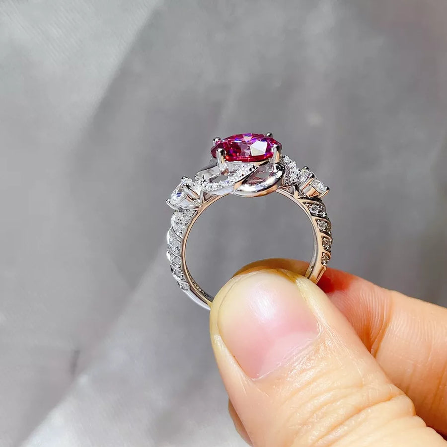 3 Carat Sterling Silver Moissanite Solitaire Ring option 4