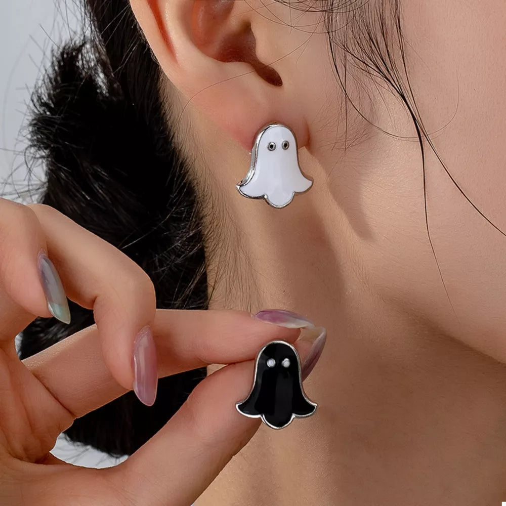 white earrings with ghost and not applicable