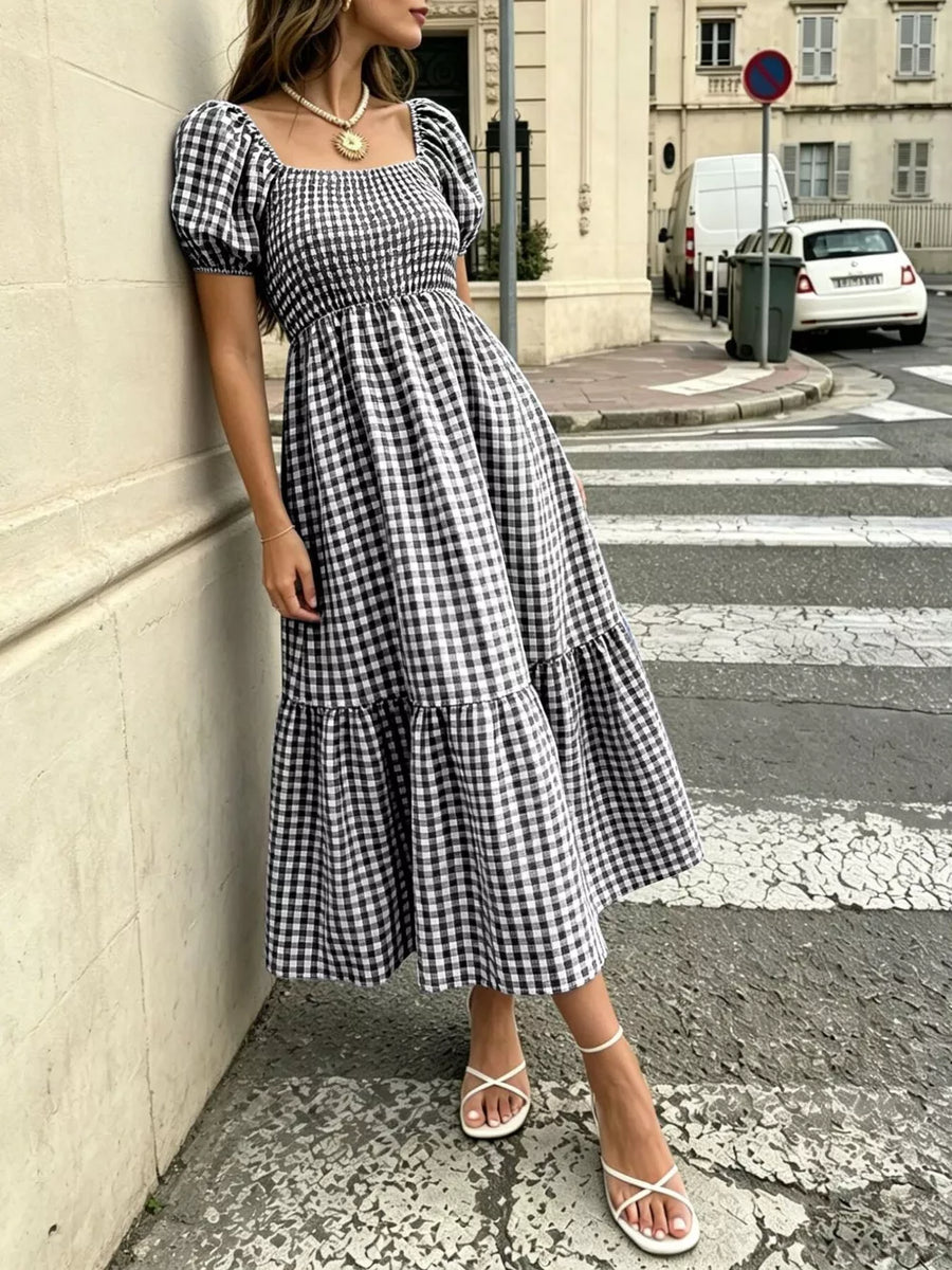 Black midi dress with midi and pullover