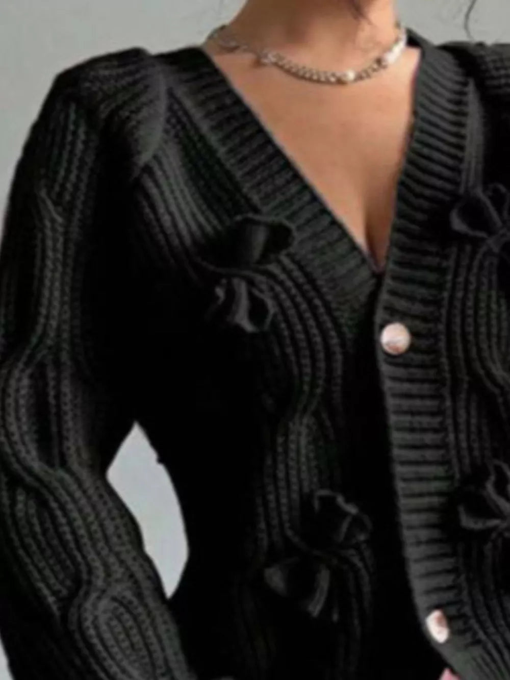 romantic cardigan in White with v-neck