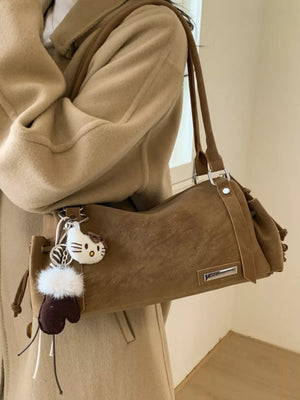 Brown with Vintage Lightweight Shoulder Bag in Brown