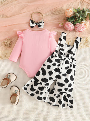 Pink jumpsuit with full-length and button