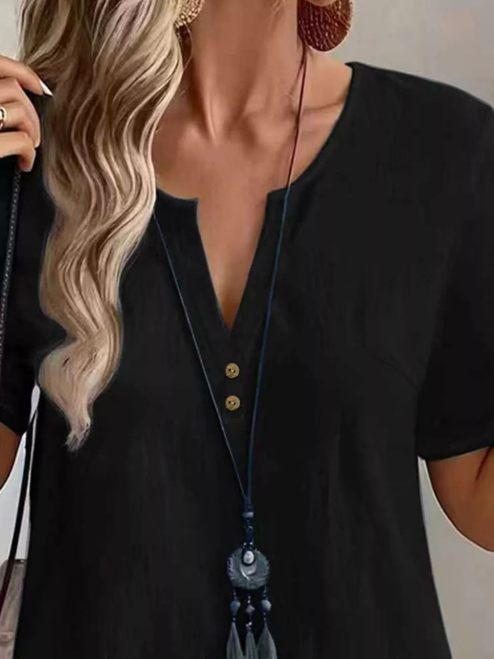 100% polyester Care instructions: Machine wash cold blouse in White with relaxed silhouette