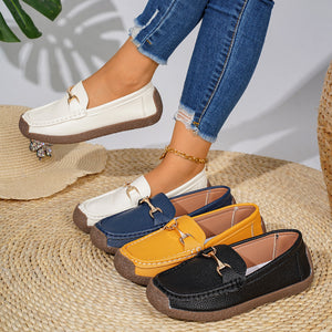 loafers in white featuring metal bit embellishment and loafer fit